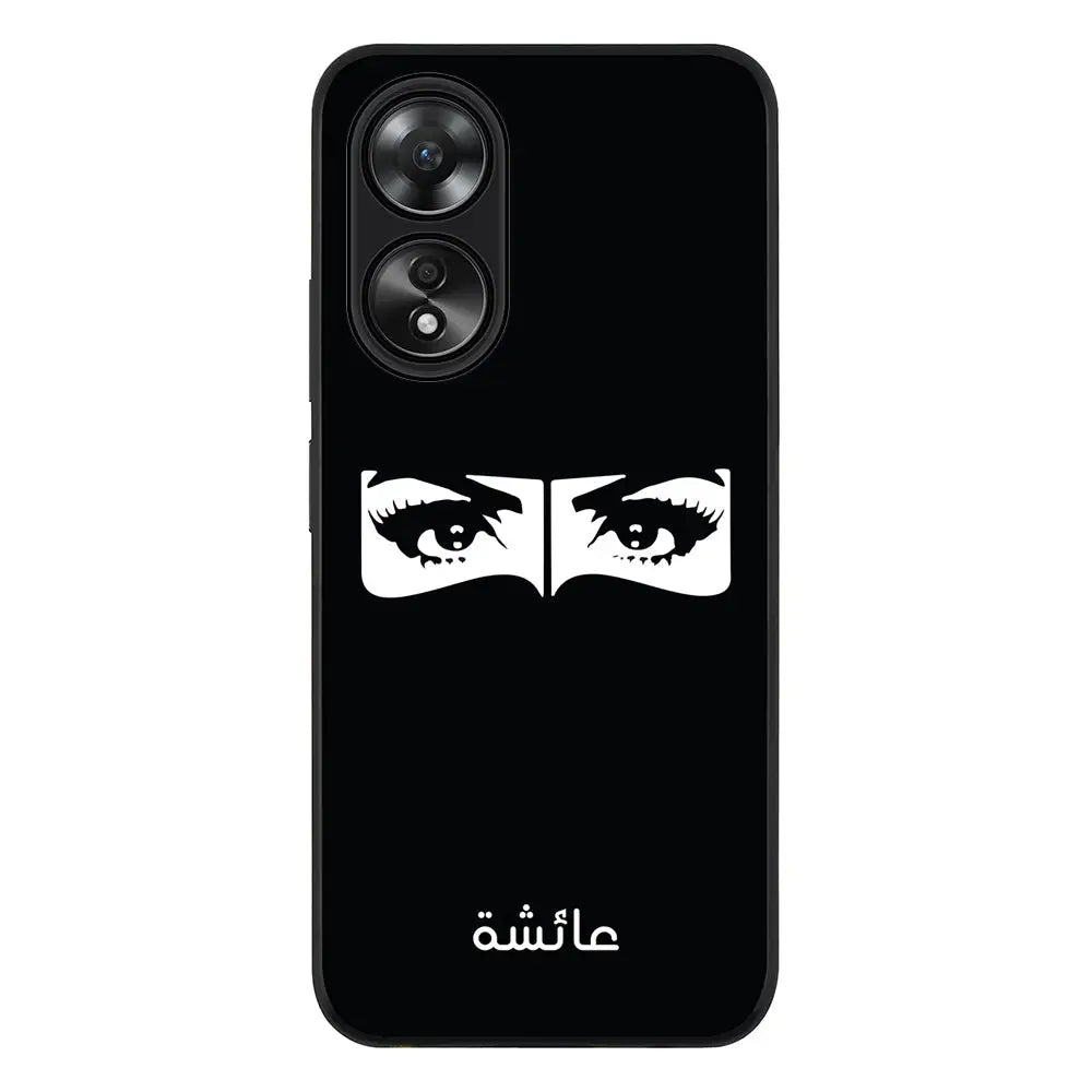 Oppo A58 4G / Rugged Black Custom Name Niqabi Eye, Phone Case - Oppo - Stylizedd.com