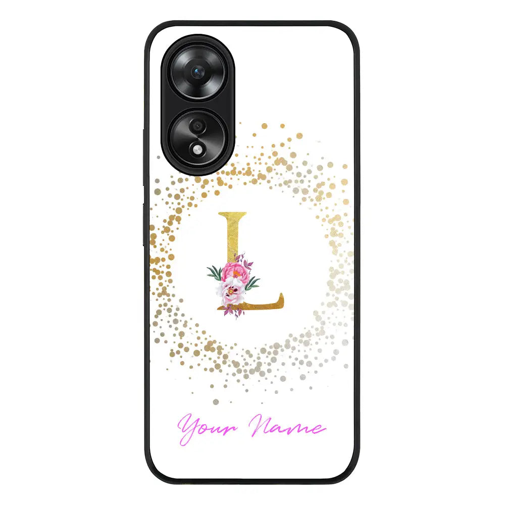 Oppo A58 4G / Rugged Black Floral Initial Phone Case - Oppo - Stylizedd.com