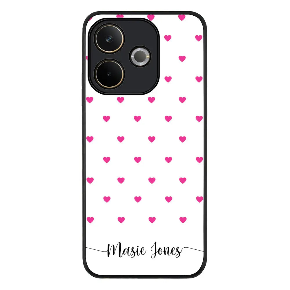 Heart Pattern Custom Text My Name Phone Case - Oppo - A5 Pro 5G / 4G / Rugged Black - Stylizedd