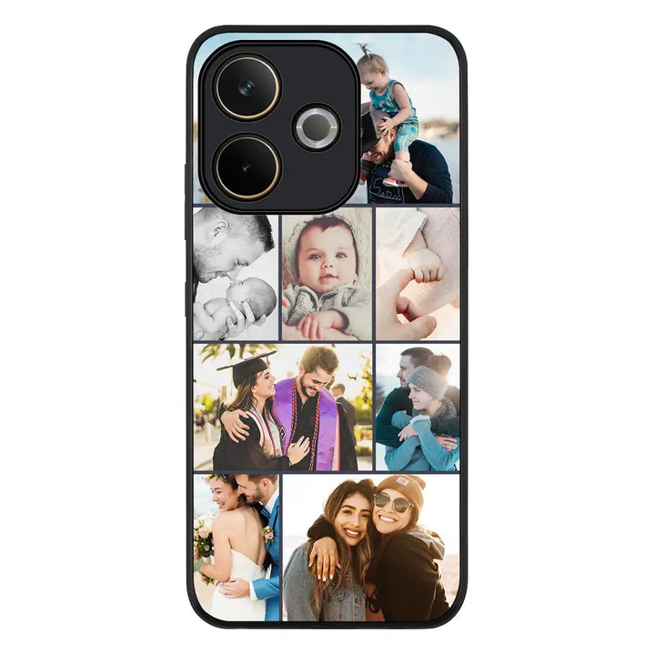 Personalised Photo Collage Grid Phone Case - Oppo - A5 Pro 5G / 4G / Rugged Black - Stylizedd