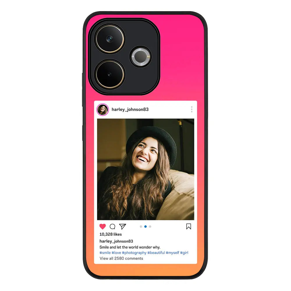 Custom Photo Instagram Post Template Phone Case - Oppo - A5 Pro 5G / 4G / Rugged Black - Stylizedd