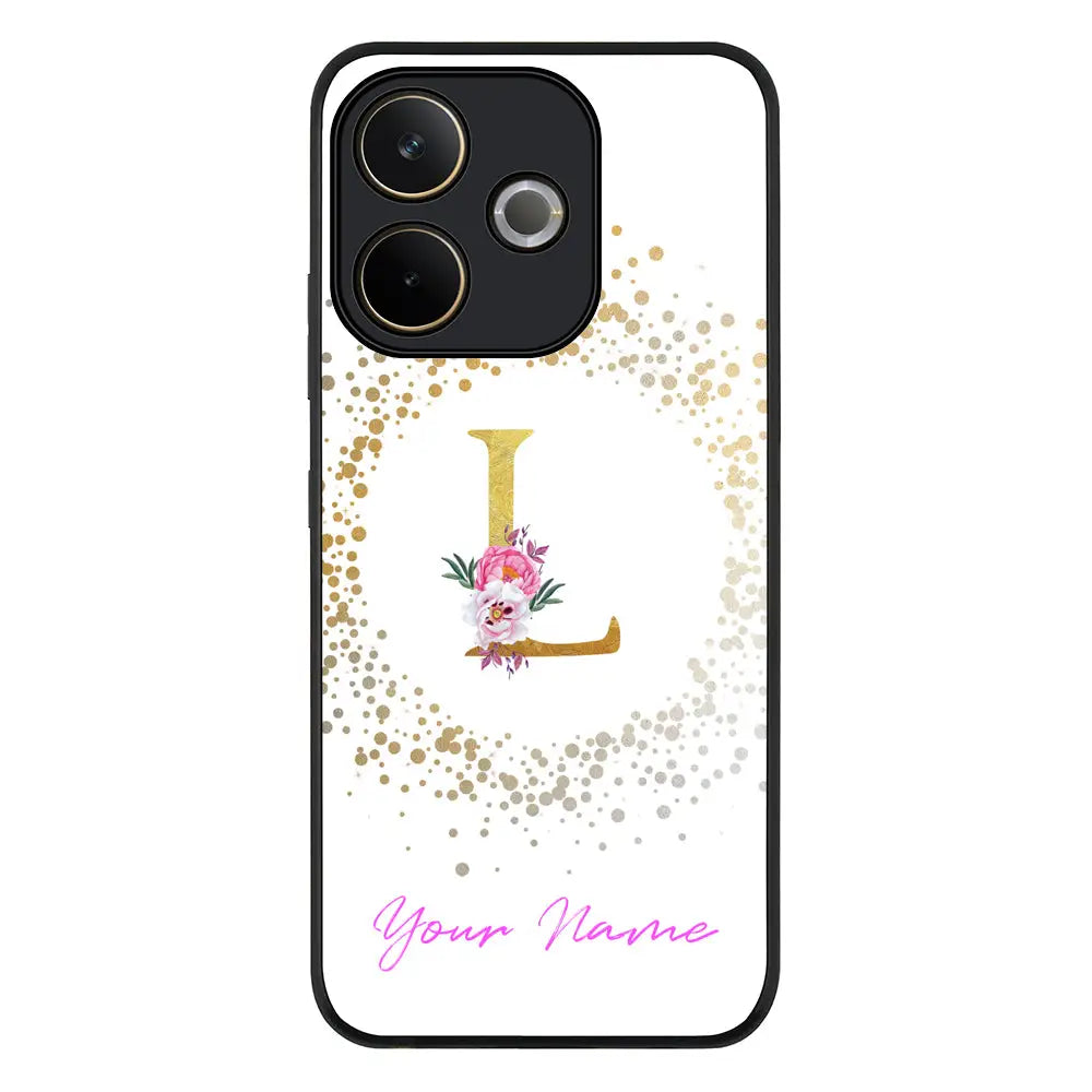 Floral Initial Phone Case - Oppo - A5 Pro 5G / 4G / Rugged Black - Stylizedd