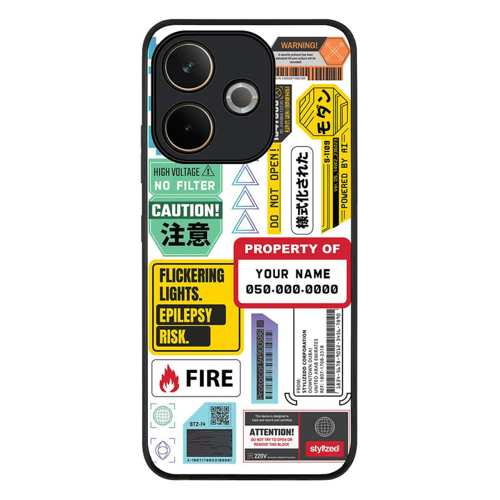 Personalized Name Property of Label Stickers Phone Case - Oppo - A5 Pro 5G / 4G / Rugged Black