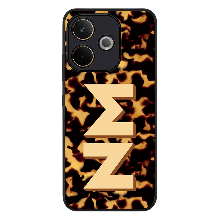 Custom Monogram 3D Text Luxury Tortoise Shell Pattern Phone Case - Oppo - A5 Pro 5G / 4G / Rugged