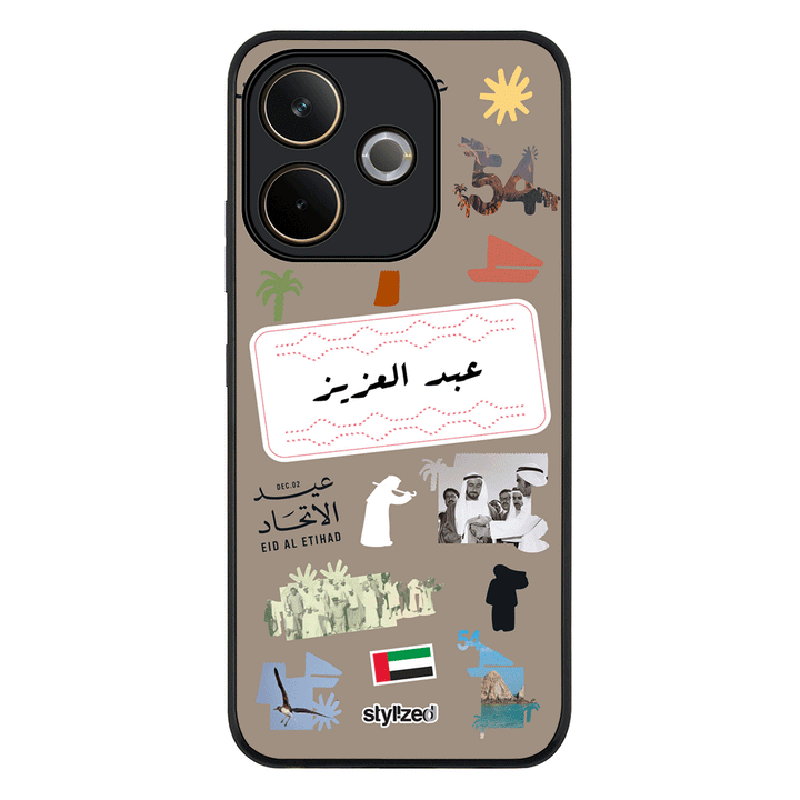 Oppo A5 Pro 5G / A5 Pro 4G / Rugged Black Custom Eid Al Etihad 54 National Day Sticker, Phone Case - Oppo - Stylizedd.com