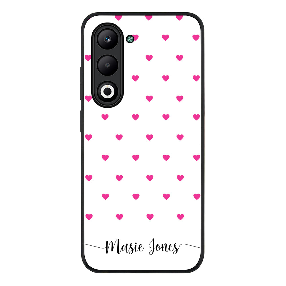 Heart Pattern Custom Text, My Name Phone Case - Oppo