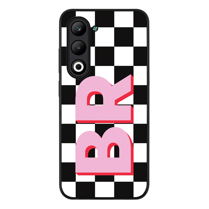 Custom Monogram Initial Checkerboard, Phone Case - Oppo