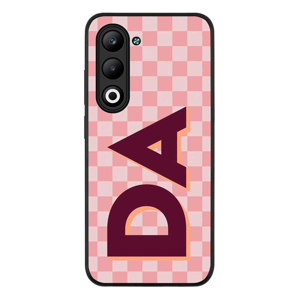 Custom Monogram Initial Small Checkerboard, Phone Case - Oppo