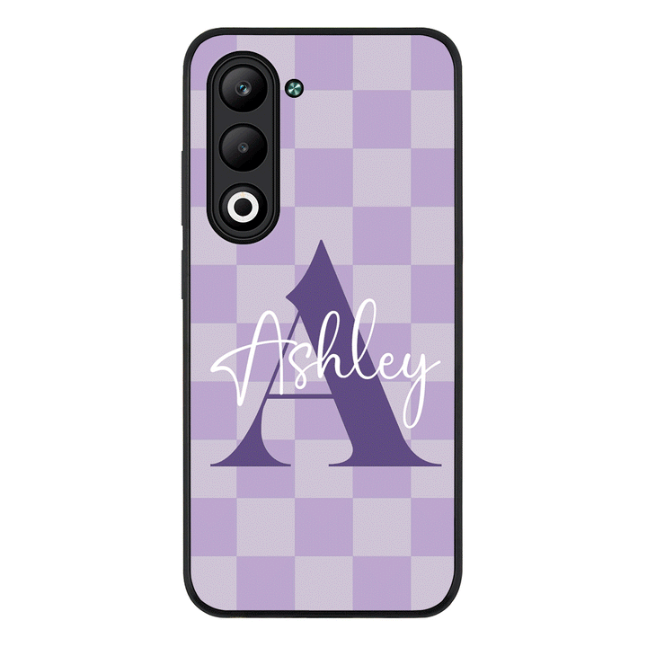 Personalized Name Initial Monogram Checkerboard, Phone Case - Oppo