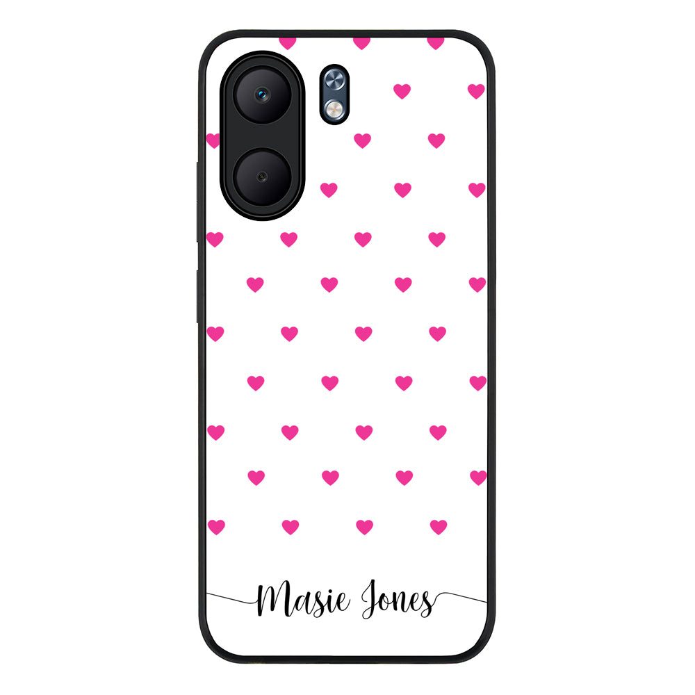 Heart Pattern Custom Text, My Name Phone Case - Oppo