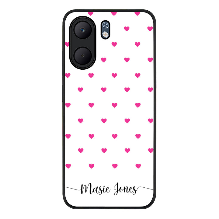 Heart Pattern Custom Text, My Name Phone Case - Oppo