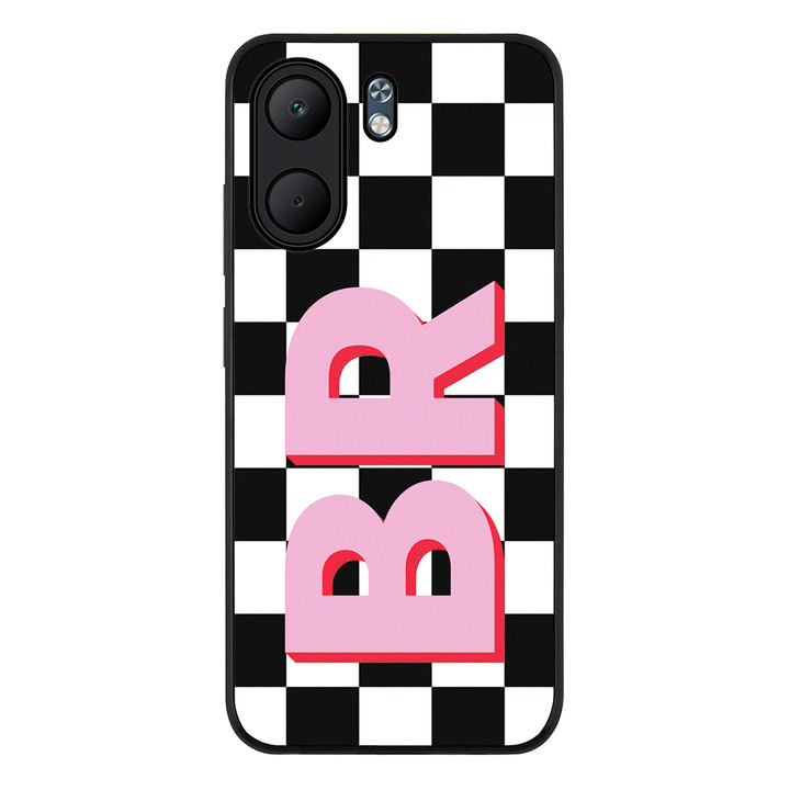 Custom Monogram Initial Checkerboard, Phone Case - Oppo