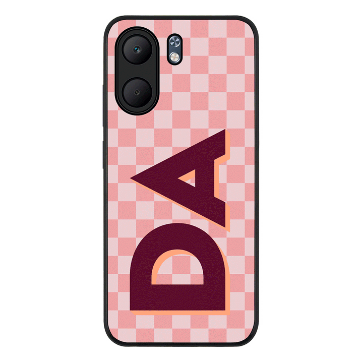 Custom Monogram Initial Small Checkerboard, Phone Case - Oppo