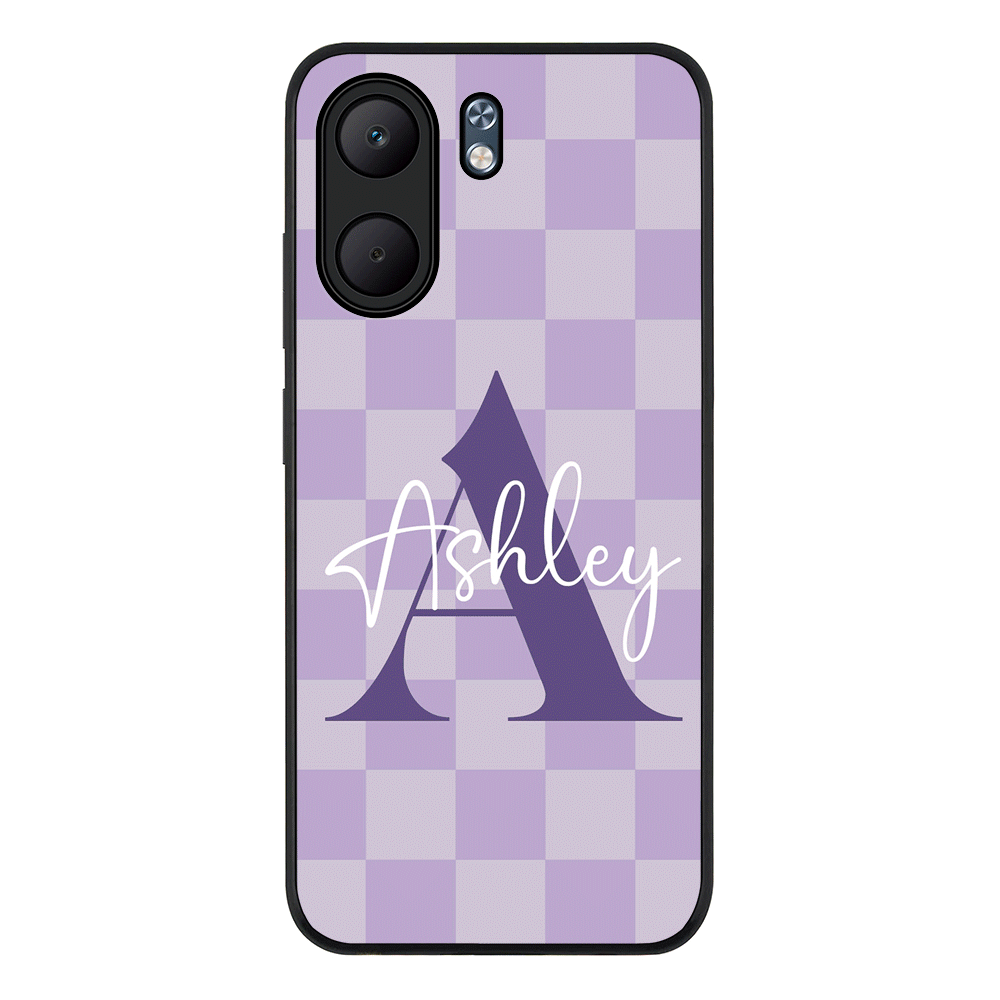 Personalized Name Initial Monogram Checkerboard, Phone Case - Oppo