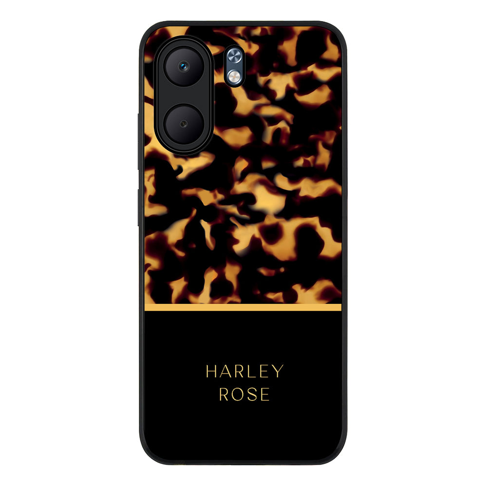 Personalized Text Luxury Tortoise Shell Pattern, Phone Case - Oppo