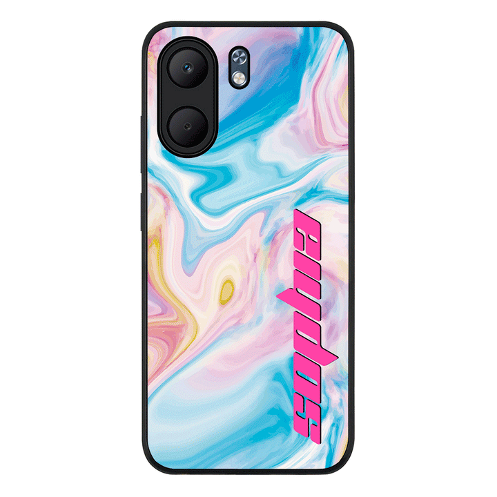 Personalized Text Purple Teal Oceanic Marble Texture, Phone Case - Oppo