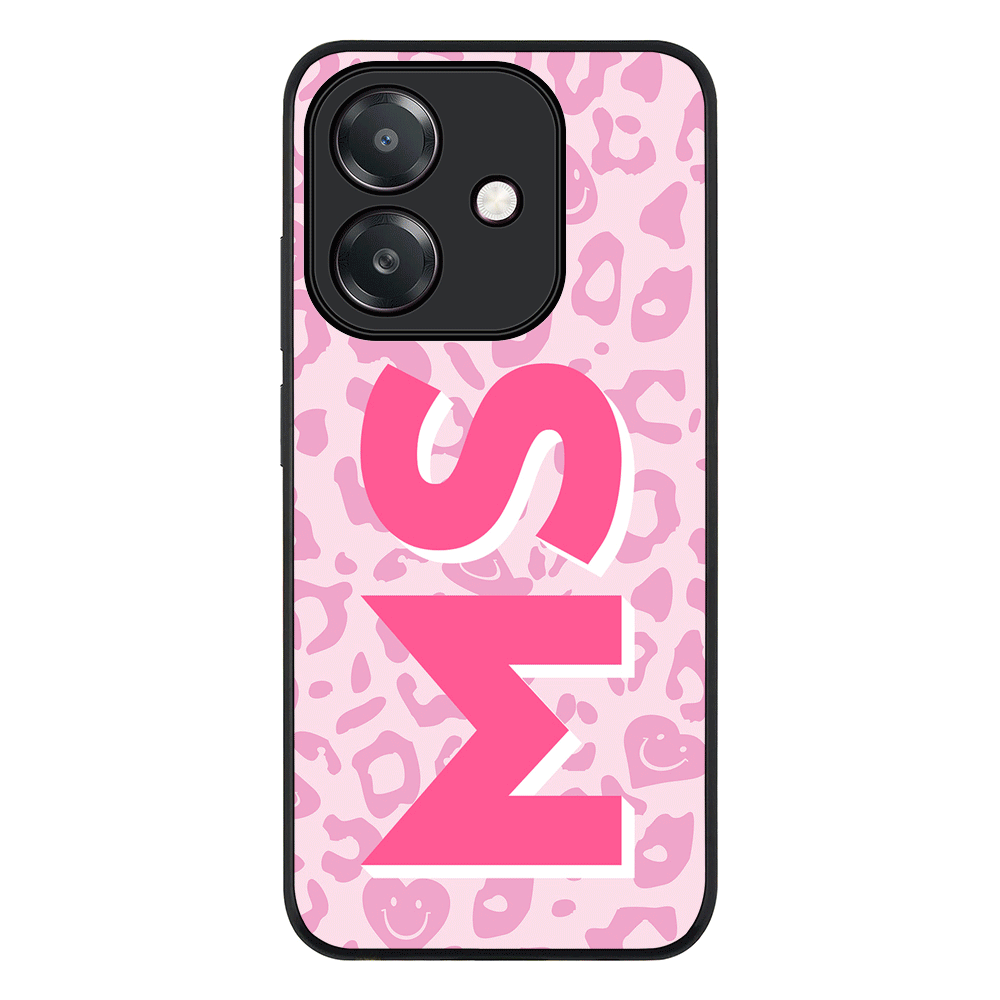 Oppo A60 5G / A3 5G / A3x 5G / Rugged Black Custom Monogram Initial 3D Shadow Text Seamless Pattern, Phone Case - Oppo - Stylizedd.com