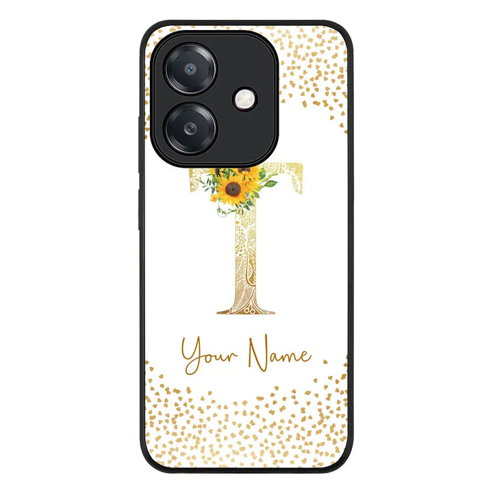 Oppo A60 5G / A3 5G / A3x 5G / Rugged Black Floral Mandala Initial Phone Case - Oppo - Stylizedd.com