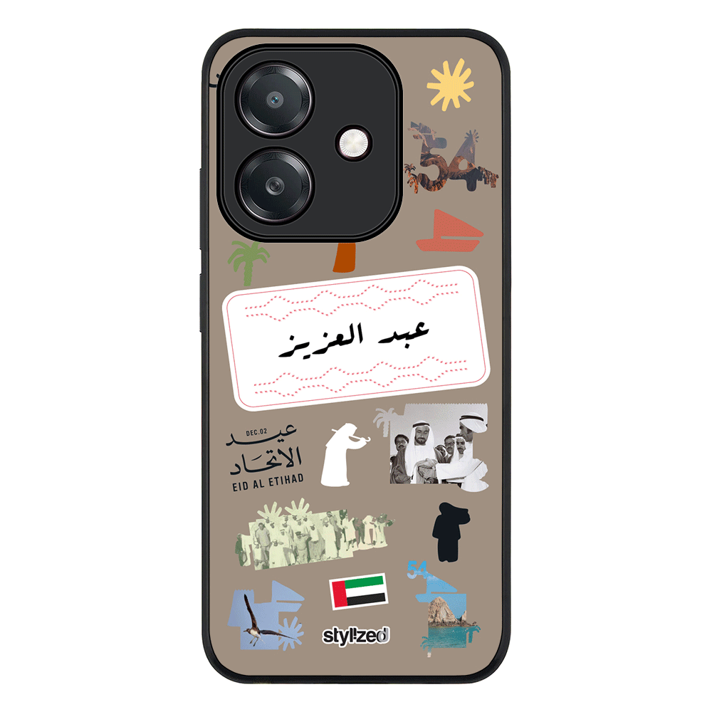 Oppo A60 5G / A3 5G / A3x 5G / Rugged Black Custom Eid Al Etihad 54 National Day Sticker, Phone Case - Oppo - Stylizedd.com