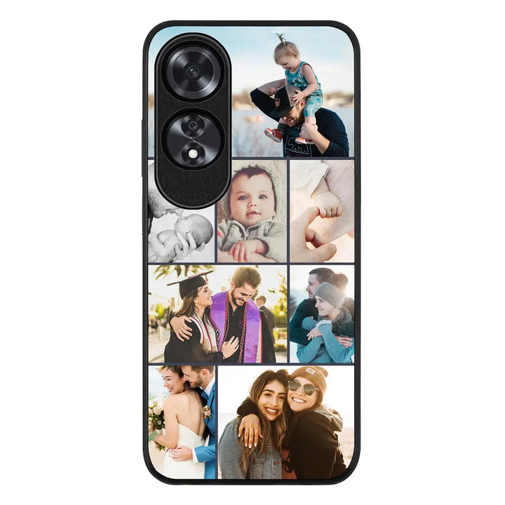 Oppo A60 / Rugged Black Personalised Photo Collage Grid Phone Case - Oppo - Stylizedd.com