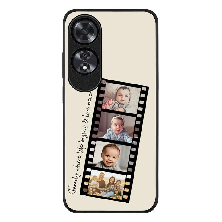 Oppo A60 / Rugged Black Custom Film Strips Personalised Movie Strip, Phone Case - Oppo - Stylizedd.com