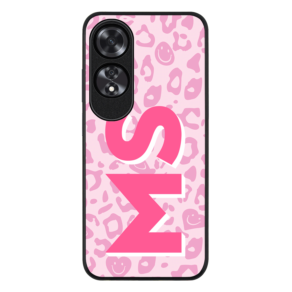 Oppo A60 / Rugged Black Custom Monogram Initial 3D Shadow Text Seamless Pattern, Phone Case - Oppo - Stylizedd.com