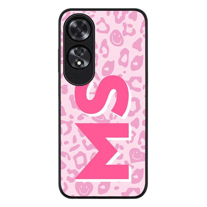 Oppo A60 / Rugged Black Custom Monogram Initial 3D Shadow Text Seamless Pattern, Phone Case - Oppo - Stylizedd.com
