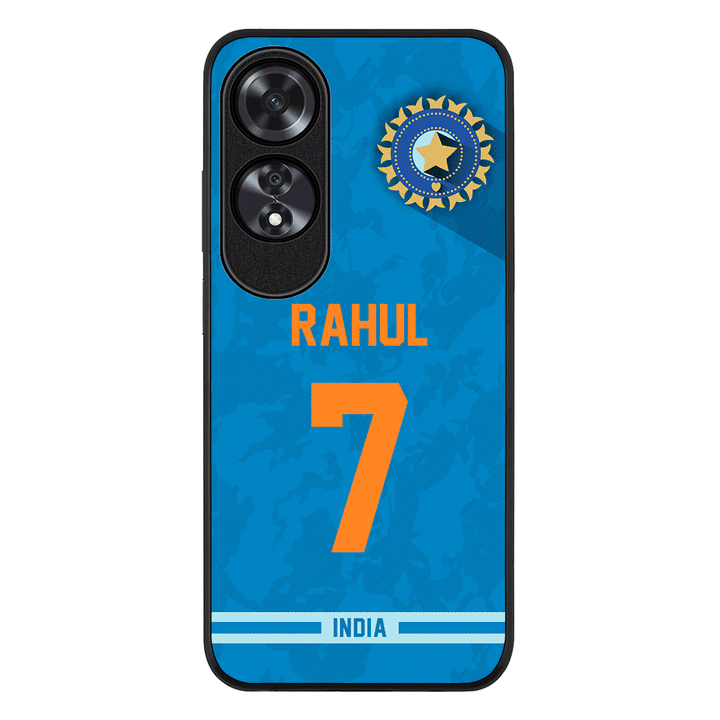 Oppo A60 / Rugged Black Personalized Cricket Jersey Phone Case Custom Name & Number - Oppo - Stylizedd.com