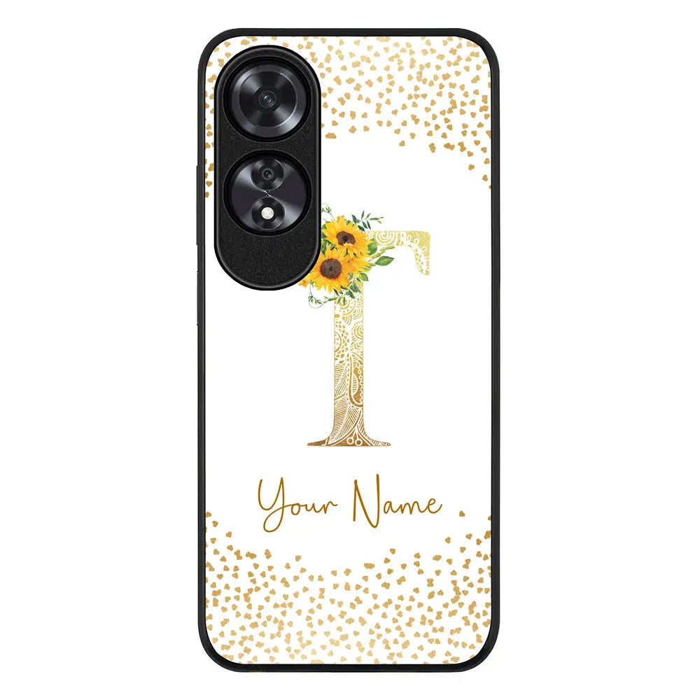 Oppo A60 / Rugged Black Floral Mandala Initial Phone Case - Oppo - Stylizedd.com