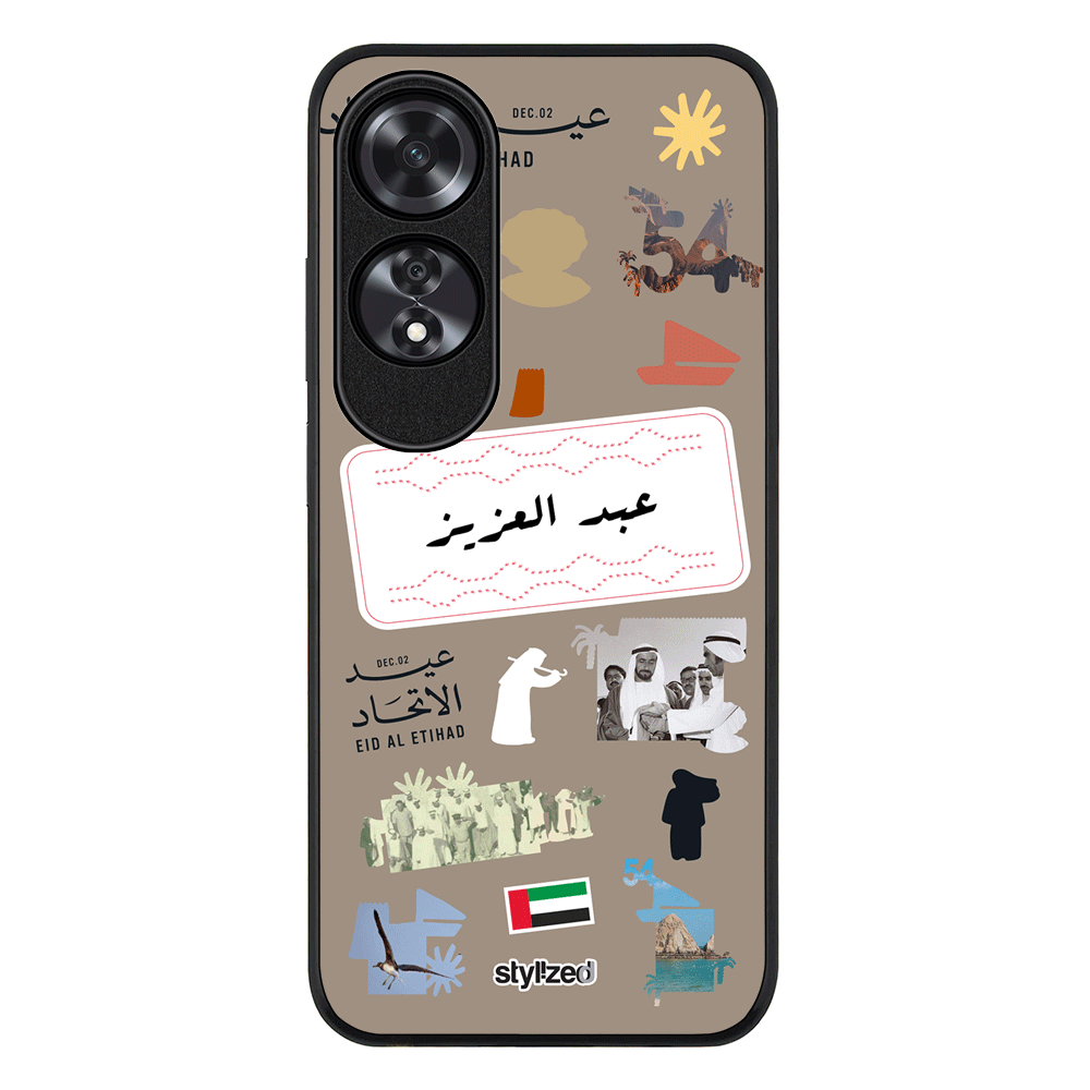 Oppo A60 / Rugged Black Custom Eid Al Etihad 54 National Day Sticker, Phone Case - Oppo - Stylizedd.com