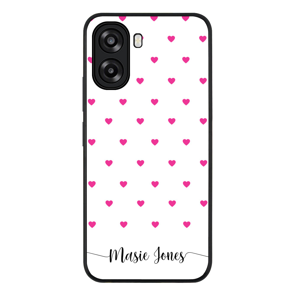 Heart Pattern Custom Text, My Name Phone Case - Oppo