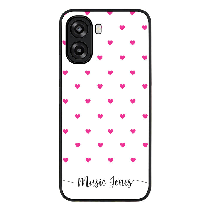 Heart Pattern Custom Text, My Name Phone Case - Oppo