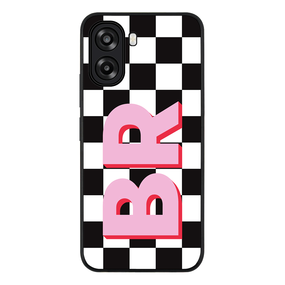 Custom Monogram Initial Checkerboard, Phone Case - Oppo