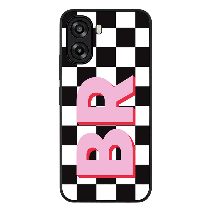 Custom Monogram Initial Checkerboard, Phone Case - Oppo