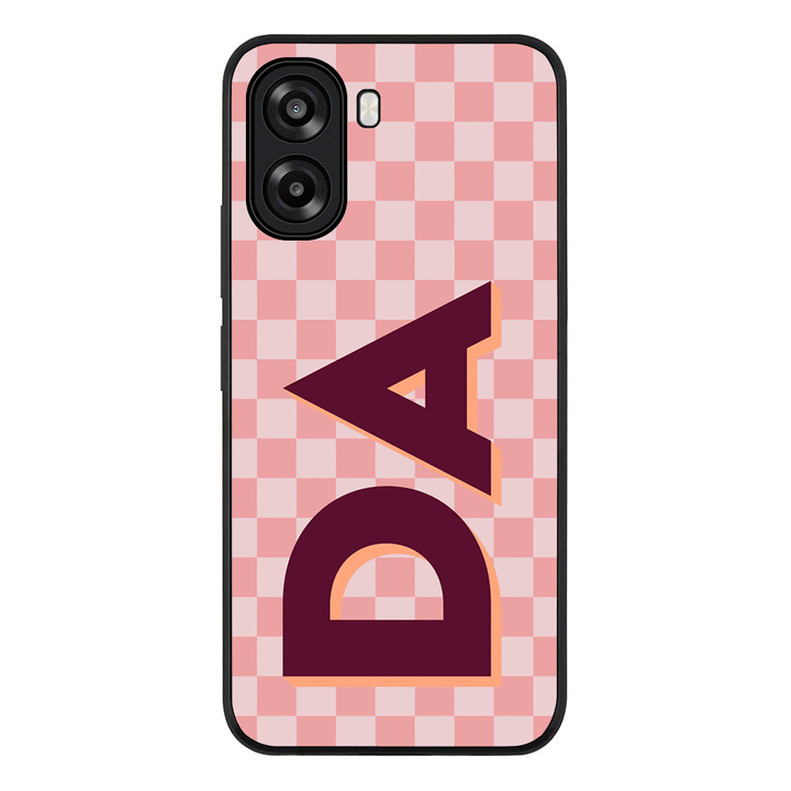 Custom Monogram Initial Small Checkerboard, Phone Case - Oppo
