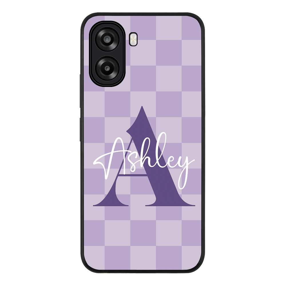 Personalized Name Initial Monogram Checkerboard, Phone Case - Oppo