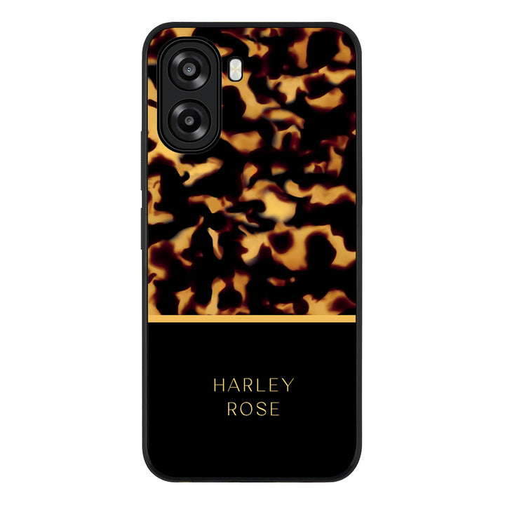 Personalized Text Luxury Tortoise Shell Pattern, Phone Case - Oppo