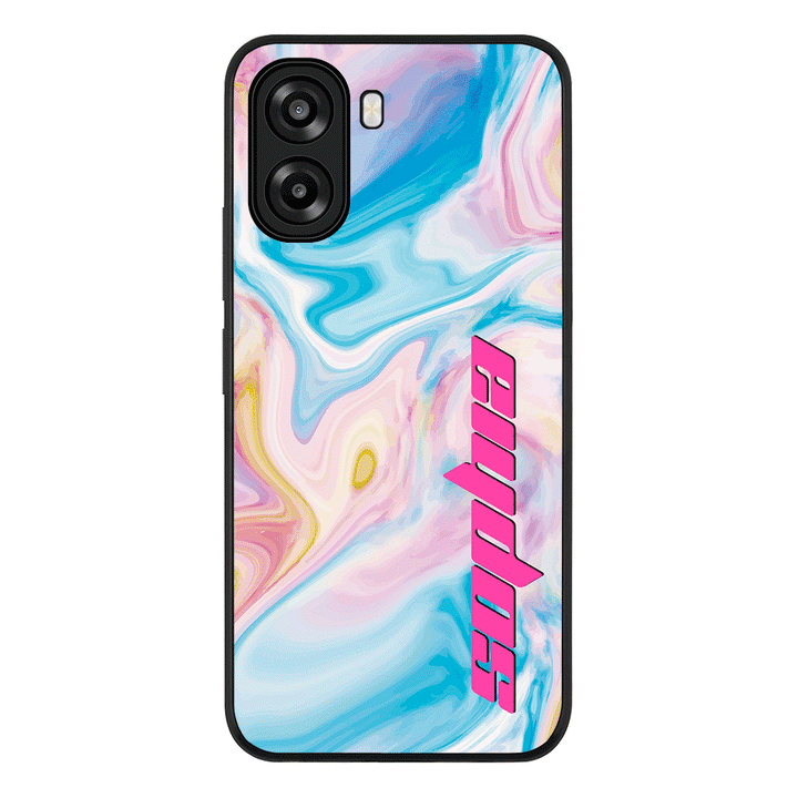 Personalized Text Purple Teal Oceanic Marble Texture, Phone Case - Oppo