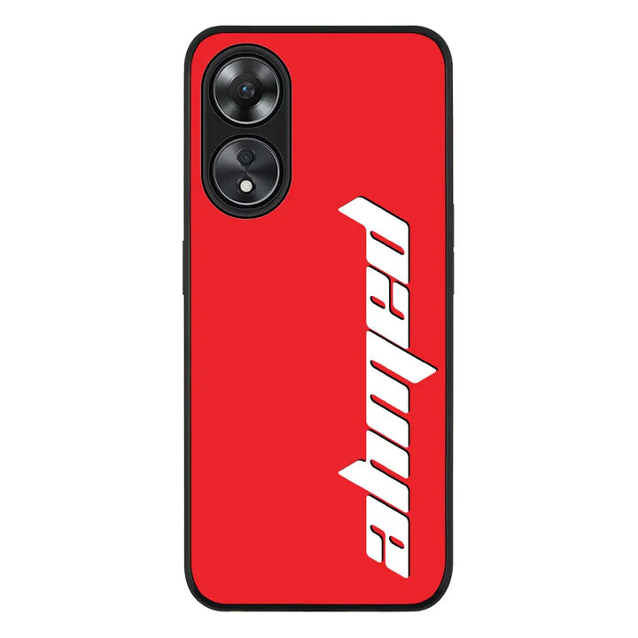 Oppo A78 5G / Oppo A58 5G / Rugged Black Phone Case Custom Text, Vertical Name Phone Case - Oppo - Stylizedd