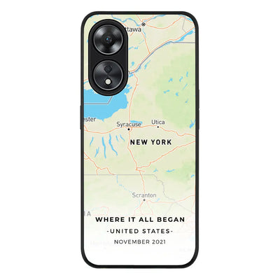 Personalized map Phone Case - Oppo - A78 5G / A58 / Rugged Black - Stylizedd