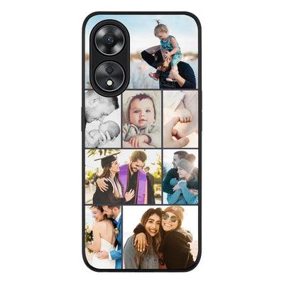 Personalised Photo Collage Grid Phone Case - Oppo - A78 5G / A58 / Rugged Black - Stylizedd
