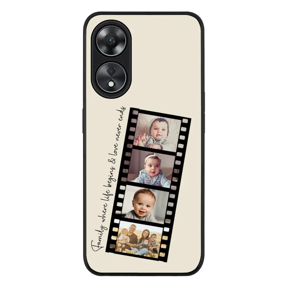 Custom Film Strips Personalised Movie Strip Phone Case - Oppo - A78 5G / A58 / Rugged Black -