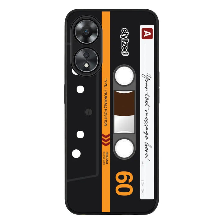 Oppo A78 5G / Oppo A58 5G / Rugged Black Phone Case Custom Retro Cassette Tape Phone Case - Oppo - Stylizedd