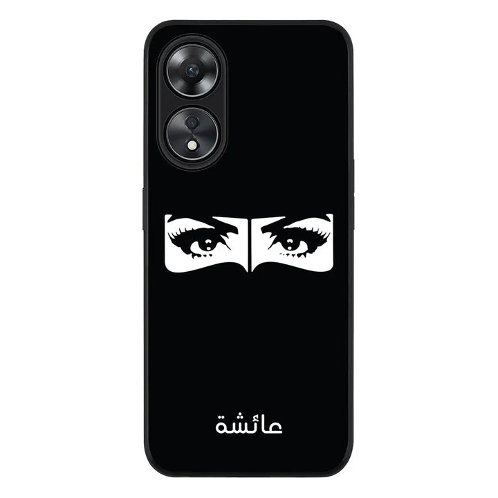 Oppo A78 5G / Oppo A58 5G / Rugged Black Custom Name Niqabi Eye, Phone Case - Oppo - Stylizedd.com