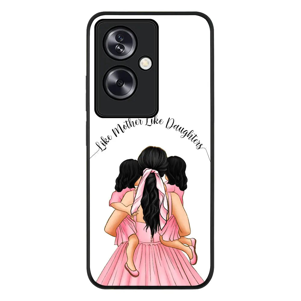 Oppo A79 5G / Rugged Black Phone Case Mother 2 daughters Custom Clipart, Text Phone Case - Oppo - Stylizedd