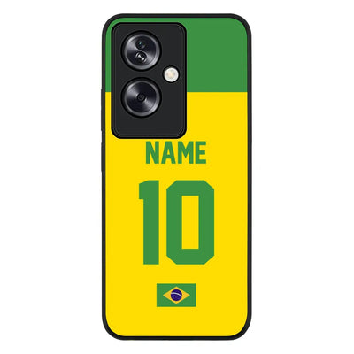Oppo A79 5G / Rugged Black Phone Case Personalized Football Jersey Phone Case Custom Name & Number - Oppo - Stylizedd