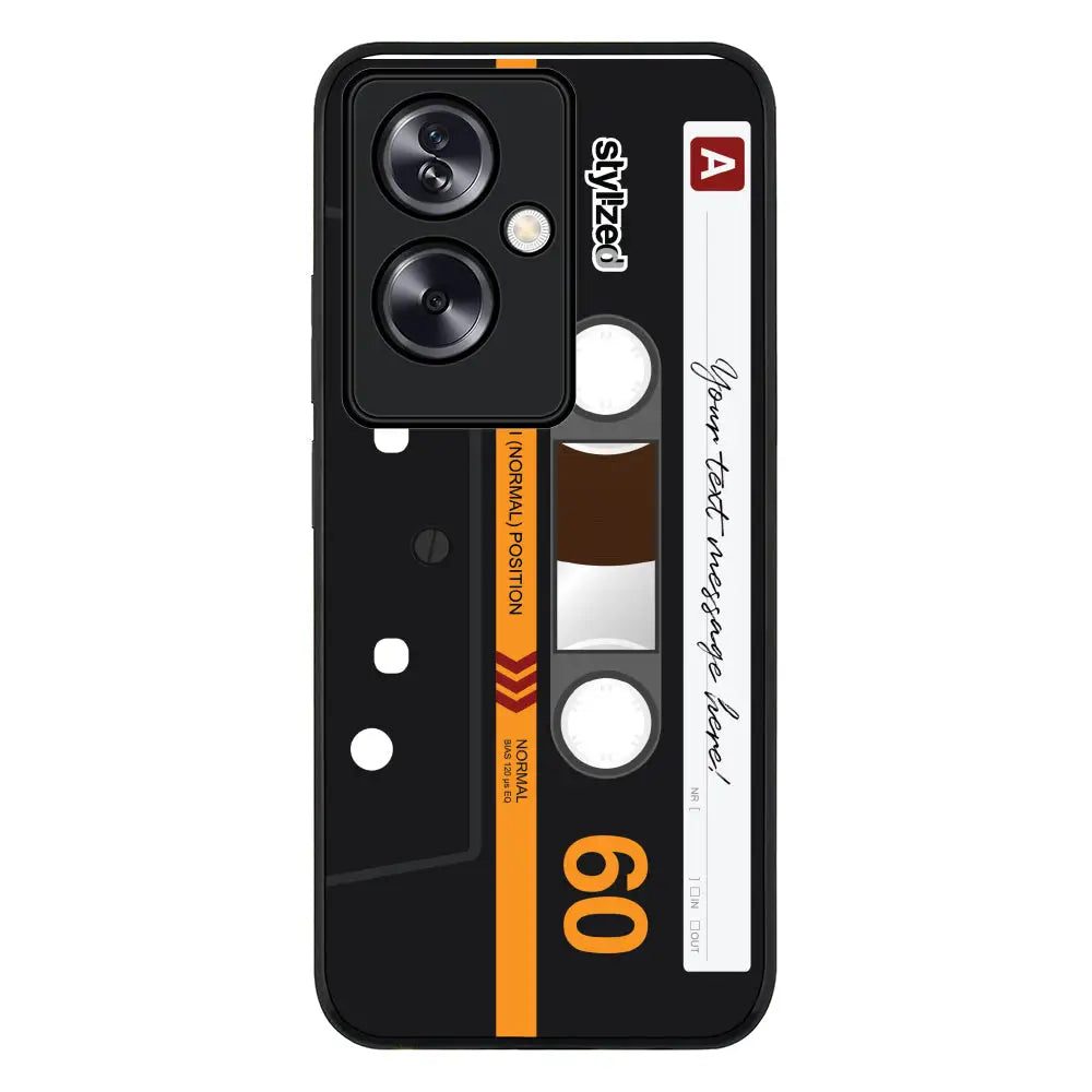 Oppo A79 5G / Rugged Black Phone Case Custom Retro Cassette Tape Phone Case - Oppo - Stylizedd