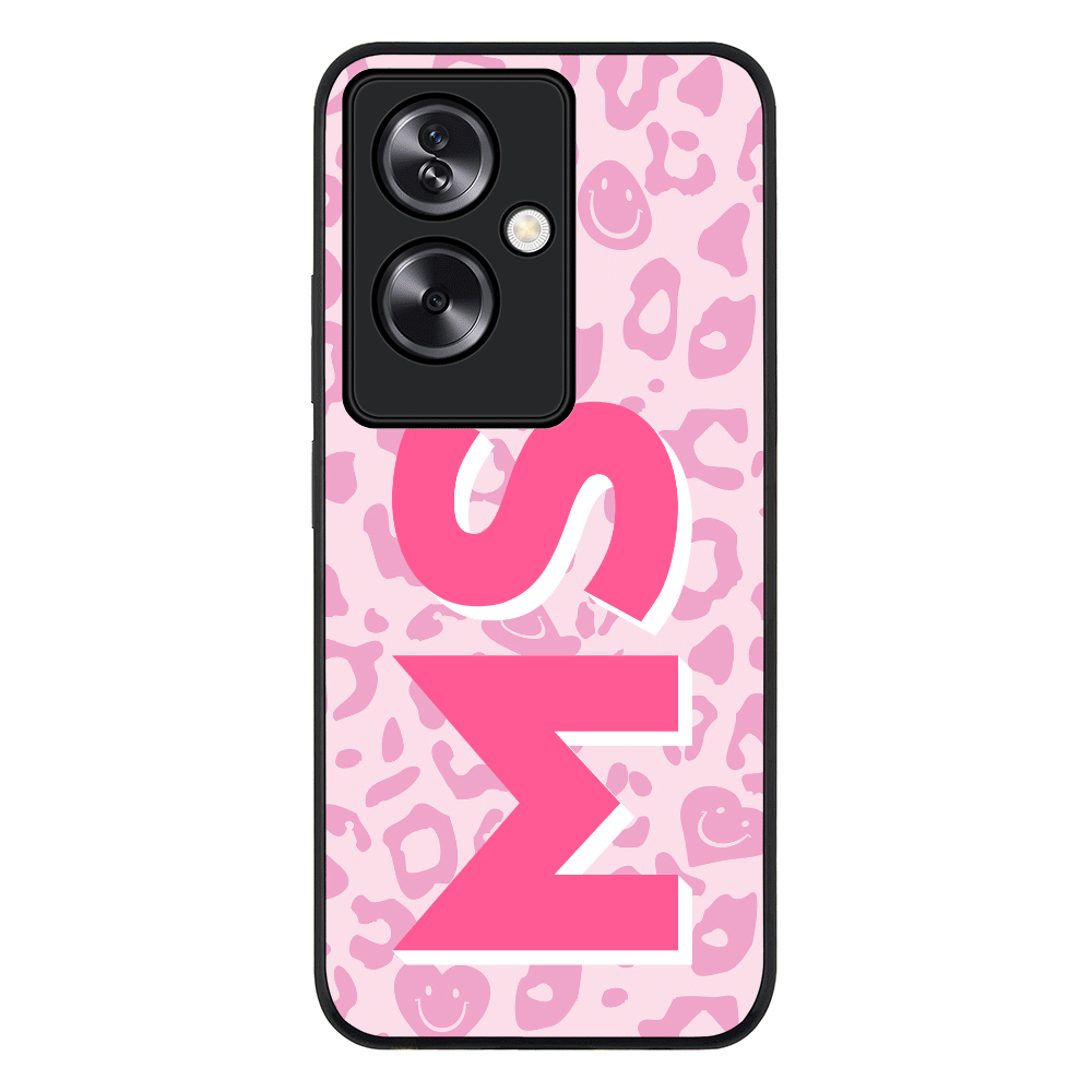 Oppo A79 5G / Rugged Black Custom Monogram Initial 3D Shadow Text Seamless Pattern, Phone Case - Oppo - Stylizedd.com
