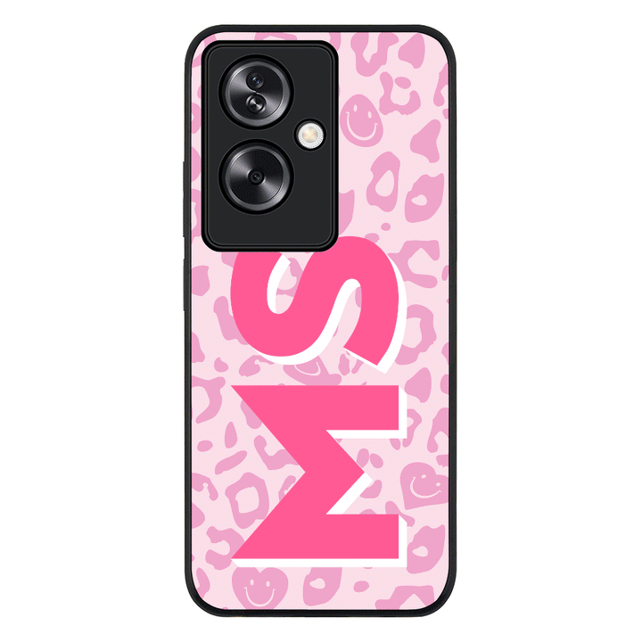 Oppo A79 5G / Rugged Black Custom Monogram Initial 3D Shadow Text Seamless Pattern, Phone Case - Oppo - Stylizedd.com