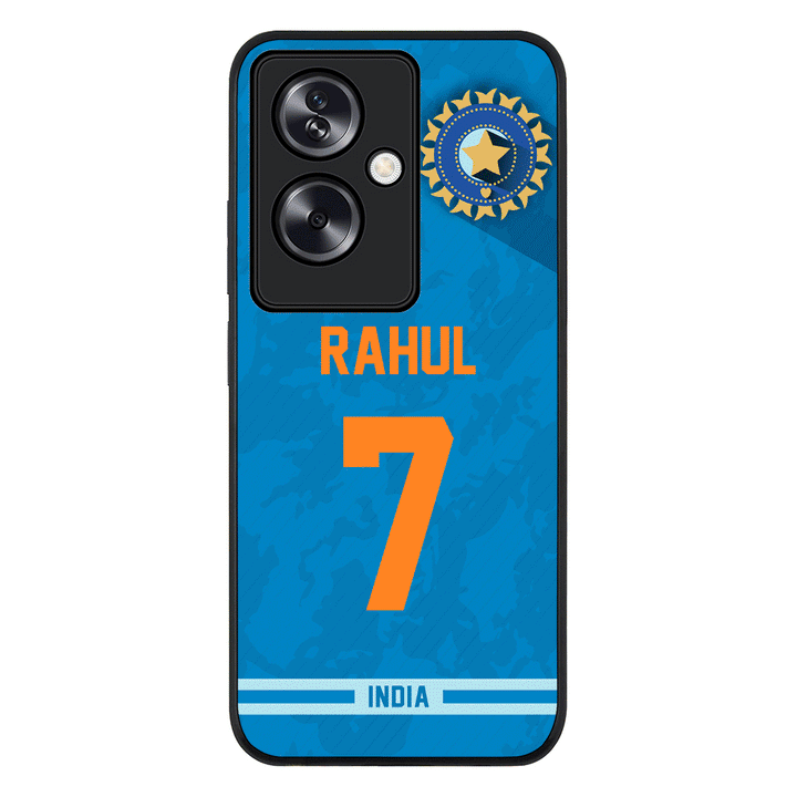 Oppo A79 5G / Rugged Black Personalized Cricket Jersey Phone Case Custom Name & Number - Oppo - Stylizedd.com